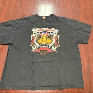 3X Harley-Davidson, black dealership T-shirt, Central Maine hog front Bangor